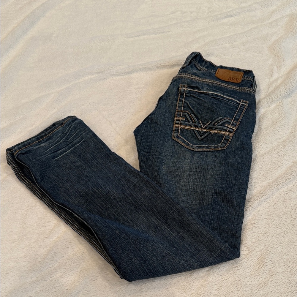 BKE Dark Blue Bootcut Jeans for Men